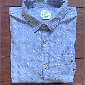 Voyager Men’s Button Down Shirt - Pattern Blue